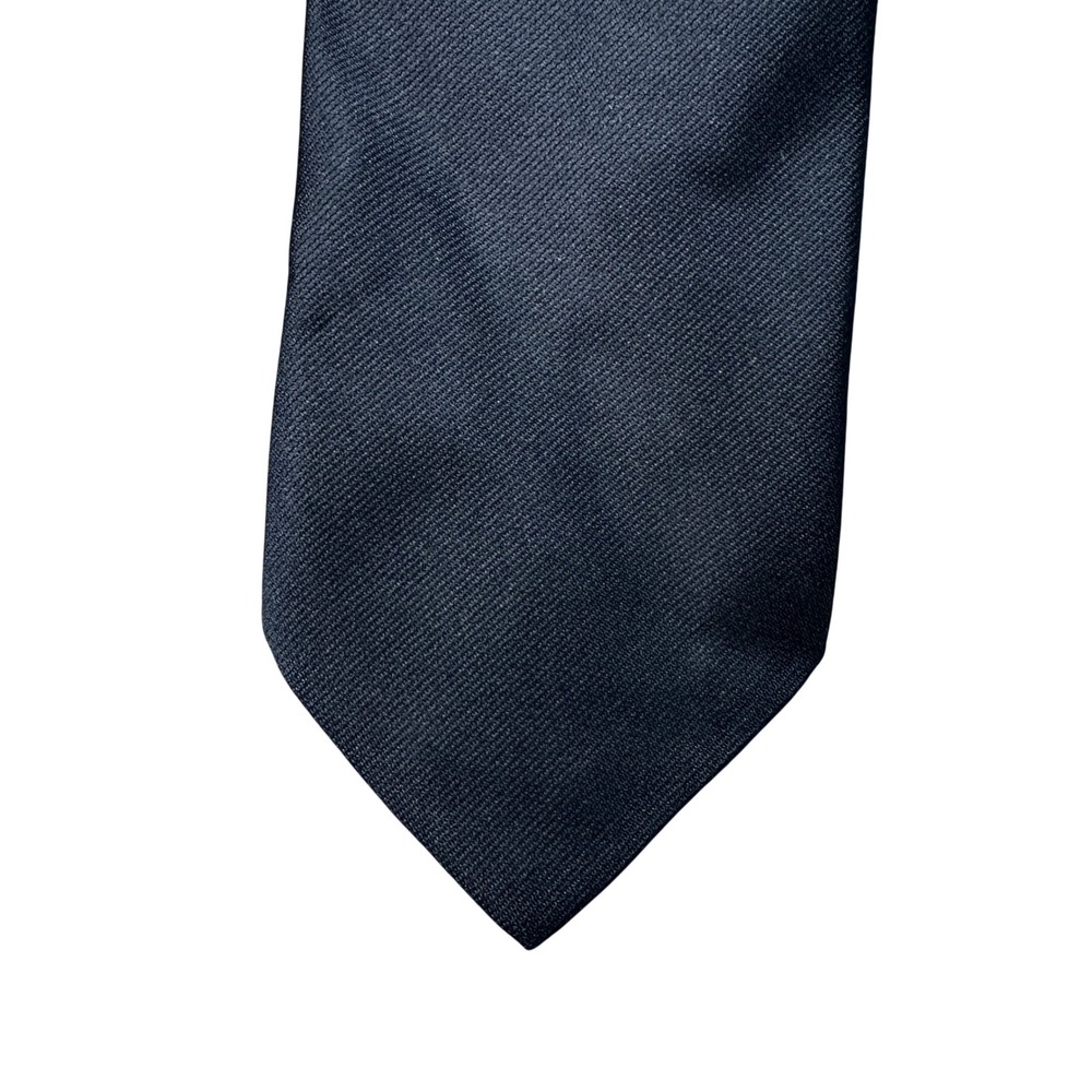 Puritan Mens Necktie Navy Blue Solid Twill Texture Formal Business USA Made